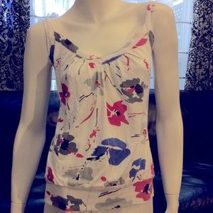White Talula/Aritzia floral tank top